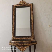 آیینه کنسول،ساعت،پرده