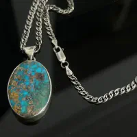 گردنبند فیروزه اصل نقره italy