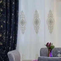 ۲عدد پرده پلیسه،همراه کتیبه