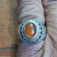 انگشترنقره عقیق یمن باباقوری یاقوت زرد