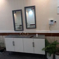 میزتلویزیون بااینه کنسول سفیدطوسی|میز تلویزیون|دوگنبدان, |دیوار