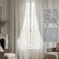 پرده تور گل دوزی مارک elizabet الیزابت ترکیه