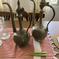دو عدد آفتابه مسی قلمکار قدیمی|کلکسیون اشیاء عتیقه|تهران, فردوسی|دیوار