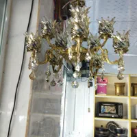 حراج لوستر های کاملا برنز با لاله و آویز زیبا|لوستر و چراغ آویز|سنندج, |دیوار