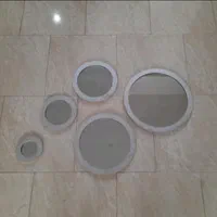 مجموعه آینه ۵ تیکه گرد با هم تاورا رنگ نقره ای