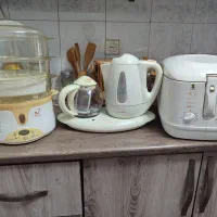 سه تیکه لوازم برقی و سرویس چینی در حد نو