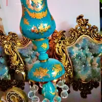 چراغ شمعدان لاله فیروزه ای|لوستر و چراغ آویز|تبریز, |دیوار