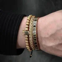 دستبند مردانه گالری گوهرسنگ مدل 3PCS مجموعه سه عدد|زیورآلات و اکسسوری|کرج, کوی امامیه|دیوار
