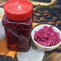 ترشی سپستان.بندری.کلم قرمز.