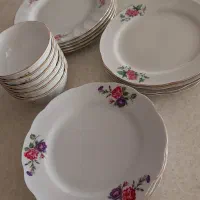 پیش دستی و پیاله گل سرخی