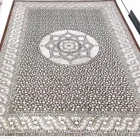 فرش ۴متری قهوه ای  کرمی رنگ زمرد مشهد