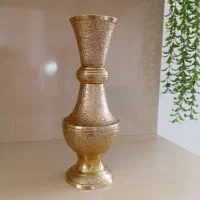 گلدان برنج قلم کاری