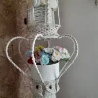 آویز مکرومه با باکس گل