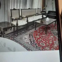 یک دست مبل نیم استیل ۹ نفره همراه میز سالم تمیز