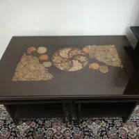 میز پذیرایی با 4 تا میز کوچک در حد نو و تمیز