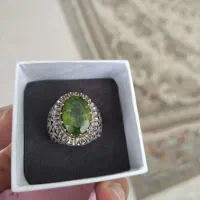 انگشتر نقره با سنگ زبرجد