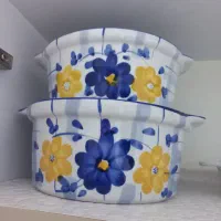 قابلمه گل پنبه و ظرف سرو گل پنبه