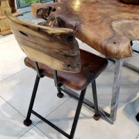 صندلی چوبی روستیک چوب گردو صندلی ناهارخوری خاص