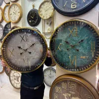 ساعت دیواری پتینه جدیدفلزی ابکاری ضمانت رنگ موتور