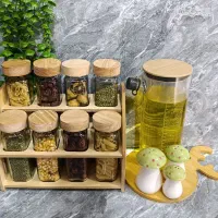 سرویس بانکه ادویه و حبوبات چوبی ۱۰عددی