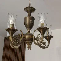 لوستر برنز ۵ شاخه|لوستر و چراغ آویز|فردیس, فردیس|دیوار