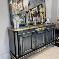 میز خراطی شده مشکی کنسول تیوی درب حصیر|بوفه، ویترین، کنسول|مشهد, امیر|دیوار