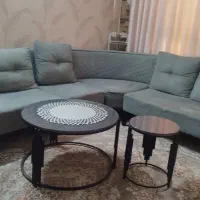 مبل راحتی ال به همراه جلومبلی و عسلی