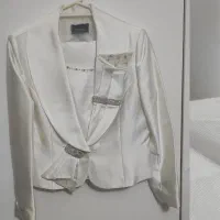 کت و دامن نباتی سفید ترک