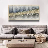 تابلو نقاشی برجسته ورق طلا مینیمال مدرن ابستره بوم