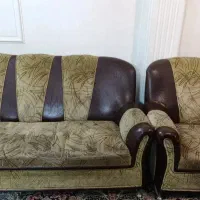 مبل ترکیب چرم و‌ پارچه