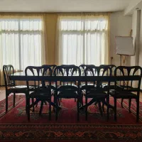 میز و صندلی نهارخوری ۱۰ نفره چوب راش