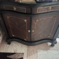 کنسول چوبی همراه شیشه صفحه