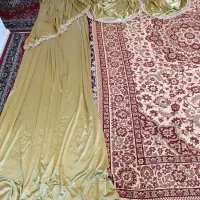 پرده دستک والان پرده دو عددکامل با گیپور و قالیچه|پرده، رانر، رومیزی|مشهد, الهیه|دیوار