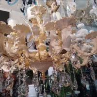 لوستر شاخه آرامیس سفید طلا بیست شعله|لوستر و چراغ آویز|تبریز, |دیوار