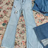 شلوار لی و کت و دامن لی و کفش نو