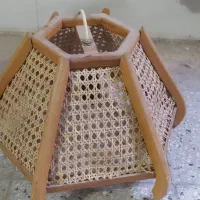 لوستر چوبی حصیری