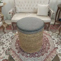 سبد لباس طرح حصیر مدل استوانه ای اندازه ۴۰ در ۴۷