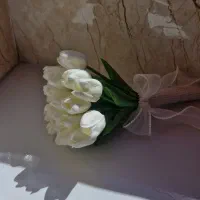 دسته گل عروس گل لاله لمسی دسته گل عقد|گل مصنوعی|بانه, |دیوار