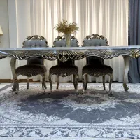 میز ناهار خوری سلطنتی 6 نفره طلا کوب نو نو|میز و صندلی غذاخوری|قیامدشت - خاورشهر, |دیوار