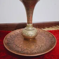 سینی مسی و گلدان مسی قلم قدمتدار|کلکسیون اشیاء عتیقه|تهران, والفجر (افسریه)|دیوار