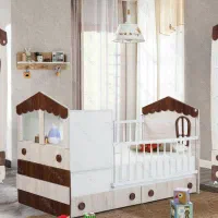 تخت کودک و نوجوان طرح کلبه تمام ام دی اف وکیوم