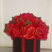 باکس گل رز روبانی|گل مصنوعی|فیروزآباد (فارس), |دیوار