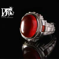 انگشتر بی همتا عقیق سرخ یمنی (( تراشدار قطعی ))