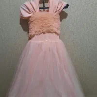 پیرهن توری دخترانه بچگانه در حد نو