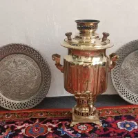 سماورزغالی6لیتری قدیمی وسینی مسی قدیمی