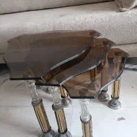 میز عسلی شیشه‌ای سه تیکه
