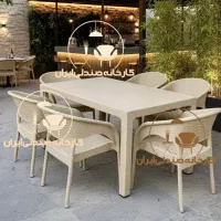 میز صندلی رستورانی ناهارخوری غذاخوری باغی حصیری