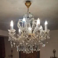 لوستر برنز و کریستال لاکچری اصل آنتیک قدیمی کلاسیک