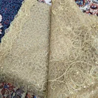 پارچه مجلسی پولکی رنگ طلایی ۳متر|لباس|قدس, شهرقدس|دیوار