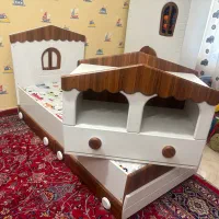 تخت وسرویس خواب (تخت،کمد،کتابخانه)کودک ونوجوان ژیک